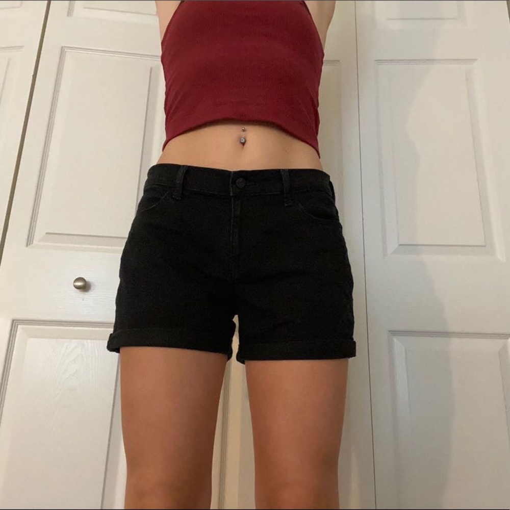 black shorts